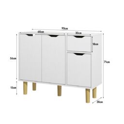 EONLION Modern White Storage Cabinet, Entryway Organizer with Drawers - thumbnail 2
