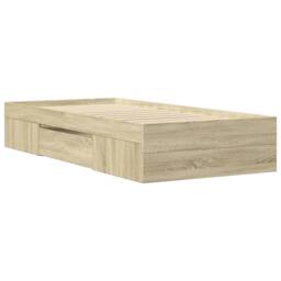Berkfield Home Bed Frame without Mattress Sonoma Oak 90x190 cm Single Engineered Wood in Light Tan - thumbnail 7