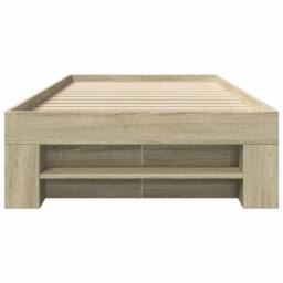 Berkfield Home Bed Frame without Mattress Sonoma Oak 90x190 cm Single Engineered Wood in Light Tan - thumbnail 5