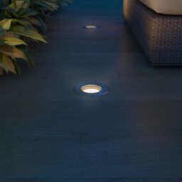 Berkfield Home Outdoor LED Ground Lights 3 pcs Round in Silver - thumbnail 3