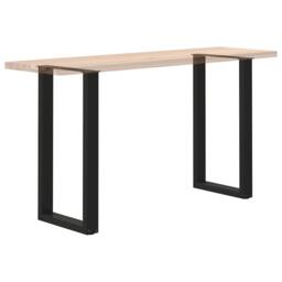 Berkfield Home Modern Coffee Table Legs U-Shaped 2 pcs Black 40x(90-91) cm Steel - thumbnail 8