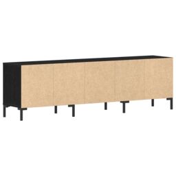 Berkfield Home TV Cabinet Black Oak 150x30x44, 5 cm Engineered Wood - thumbnail 6