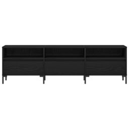 Berkfield Home TV Cabinet Black Oak 150x30x44, 5 cm Engineered Wood - thumbnail 7