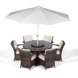 Thats Furniture Arizona Round 6 Seater Rattan Patio Dining Set in Brown - thumbnail 4