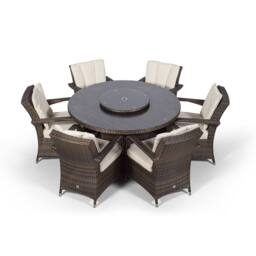 Thats Furniture Arizona Round 6 Seater Rattan Patio Dining Set in Brown - thumbnail 5