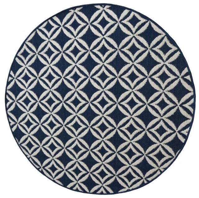 THE RUGS County Collection Geo Indoor/Outdoor Rugs - 11419A in Blue - Size: 67 cm x 200 cm - image 1