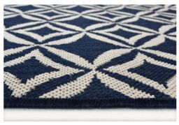 THE RUGS County Collection Geo Indoor/Outdoor Rugs - 11419A in Blue - Size: 67 cm x 200 cm - thumbnail 5