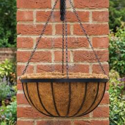Garden Greatness Saxon Metal Hanging Basket with Coco Liner in Black - Size: 1 Pack - thumbnail 2