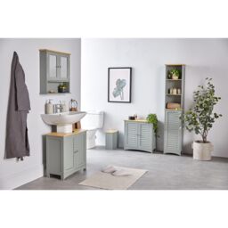 VonHaus Freestanding Bathroom Storage Cabinet in Grey - thumbnail 6