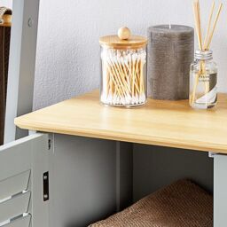 VonHaus Freestanding Bathroom Storage Cabinet in Grey - thumbnail 4
