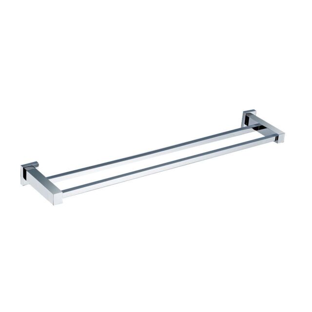 Nes Home Chrome Square Double Towel Rail in Silver - image 1