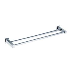 Nes Home Chrome Square Double Towel Rail in Silver