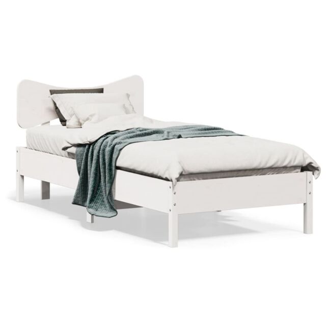 Berkfield Home Bed Frame without Mattress White 100x200 cm Solid Wood Pine - image 1