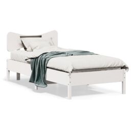 Berkfield Home Bed Frame without Mattress White 100x200 cm Solid Wood Pine - thumbnail 1
