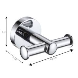 Showerdrape Modernity Chrome Stainless Steel Wall Mounted 3 Piece Bathroom Accessory Set in Silver - thumbnail 7