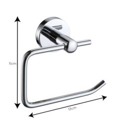 Showerdrape Modernity Chrome Stainless Steel Wall Mounted 3 Piece Bathroom Accessory Set in Silver - thumbnail 5