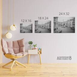 "Artery8 Venice Canal Gondola Canvas Wall Art Print in Grey - Size: W18"" x H24""" - thumbnail 4