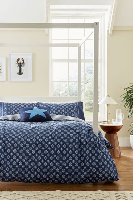 Helena Springfield 'Tobay' Cotton Duvet Cover Set in Navy - Size: Super King - image 1