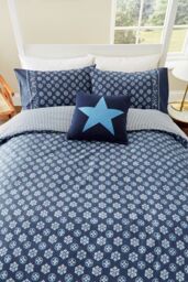Helena Springfield 'Tobay' Cotton Duvet Cover Set in Navy - Size: Super King - thumbnail 3