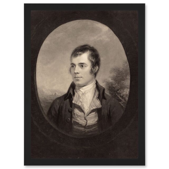 Artery8 Walker Cousins Nasmyth British Robert Burns Scottish Bard Poet Artwork Framed Wall Art Print A4 in Black - image 1