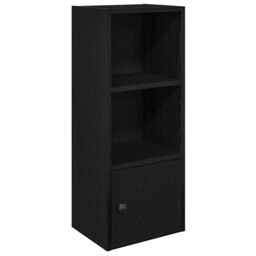 Berkfield Home Bookcase Black Oak 31x24x77 cm Engineered Wood - Size: 31 x 24 x 77 cm - thumbnail 2