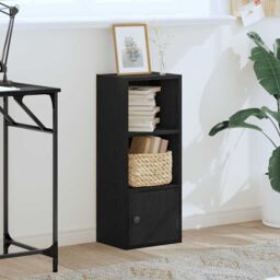 Berkfield Home Bookcase Black Oak 31x24x77 cm Engineered Wood - Size: 31 x 24 x 77 cm - thumbnail 3