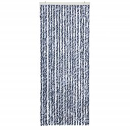 Berkfield Home Insect Curtain Blue & White 56x200 cm Chenille - thumbnail 3