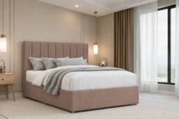 "Nexus Mattresses Ltd Kyoto Plush Divan Bed Base 2 Drawers Same Side - 26"" Headboard in Bronze - Size: Small Double" - thumbnail 2