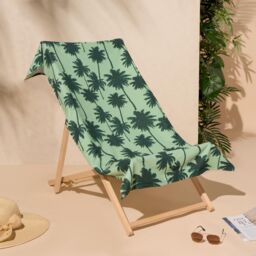 OHS Palm Beach Bath Towel Microfibre Absorbent Quick Dry Holiday Travel Summer Swim in Green