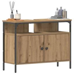 Berkfield Home Modern Bathroom Sink Cabinet Artisan Oak 80x30x60 cm Engineered Wood in Brown - Size: 80 x 30 x 60 cm - thumbnail 1