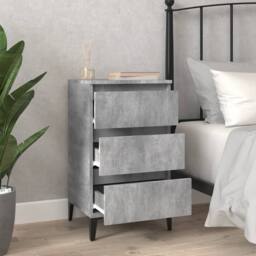 Berkfield Home Bedside Cabinet Concrete Grey 40x35x70 cm Engineered Wood - Size: 40 x 35 x 70 cm - thumbnail 3
