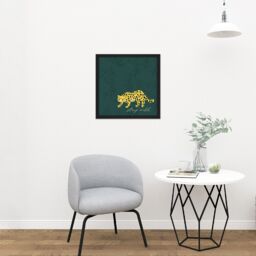 "Artery8 Wall Art Print Stay Wild Leopard Jungle Square Framed Picture 16X16 Inch in Black - Size: W16"" x H16""" - thumbnail 2