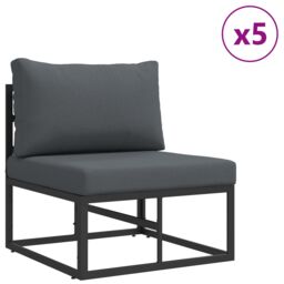 Berkfield Home Garden Sofa Set 8 pcs Black 70 x 70 x 32 cm Aluminium - thumbnail 3