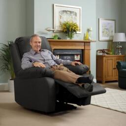 Comfy Living Ltd Luxury Fabric Reclining 3 Seater Sofa 2 Seater Sofa & Chair Set in Dark Grey - thumbnail 2