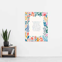 "Artery8 Wall Art Print The Secret to Existence Buddhist Mindfulness Quote Floral Poster - Size: W24"" x H32""" - thumbnail 4