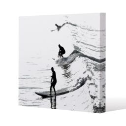 Benjamin Tate Design Surfers (Canvas Print) / 61 x 61 x 4cm in Natural - Size: 61 x 61 x 4 cm - thumbnail 1