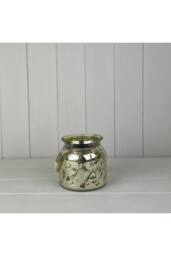 KDMD Mercury glass pot with Rope handle in Silver - thumbnail 1
