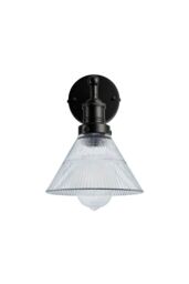 Industville Brooklyn Glass Funnel Wall Light, 7 Inch, Black Holder - thumbnail 2