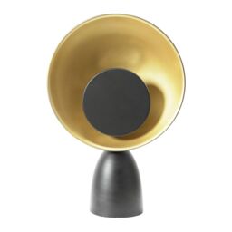 ValueLights Saffy Metal Integrated LED Metallic Shade Table Lamp in Black - thumbnail 2