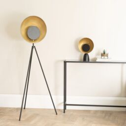 ValueLights Saffy Metal Integrated LED Metallic Shade Table Lamp in Black - thumbnail 4
