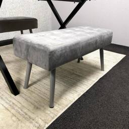KOSY KOALA Wooden Dining Table with 2 Grey Velvet Padded Benches, Stylish Dining Room Furniture in Brown - thumbnail 6