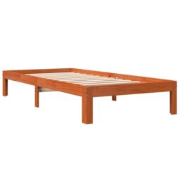 Berkfield Home Bed Frame without Mattress Wax Brown 90x190 cm Single Solid Wood Pine - thumbnail 6