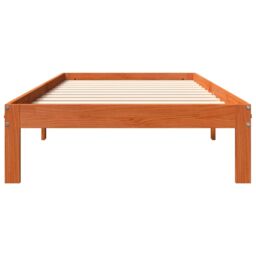 Berkfield Home Bed Frame without Mattress Wax Brown 90x190 cm Single Solid Wood Pine - thumbnail 4