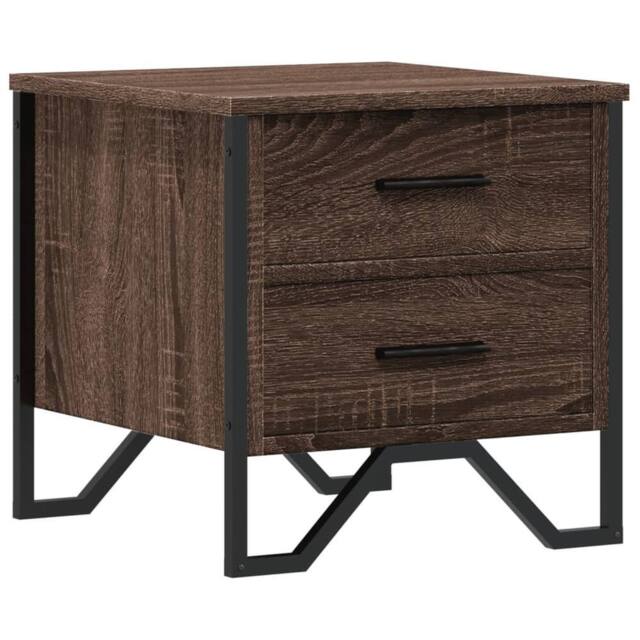 Berkfield Home Bedside Cabinet Brown Oak 40x41x40 cm Engineered Wood - Size: 40 x 41 x 40 cm - image 1
