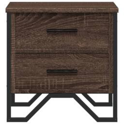 Berkfield Home Bedside Cabinet Brown Oak 40x41x40 cm Engineered Wood - Size: 40 x 41 x 40 cm - thumbnail 5