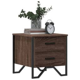 Berkfield Home Bedside Cabinet Brown Oak 40x41x40 cm Engineered Wood - Size: 40 x 41 x 40 cm - thumbnail 4