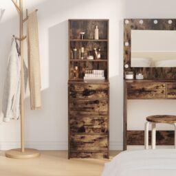 Berkfield Home Highboard Smoked Oak 40x41x135 cm Engineered Wood in Brown - Size: 40 x 41 x 135 cm - thumbnail 4