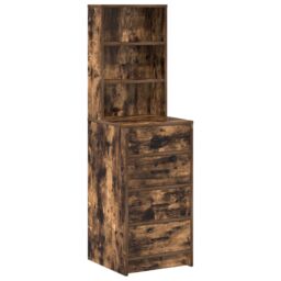 Berkfield Home Highboard Smoked Oak 40x41x135 cm Engineered Wood in Brown - Size: 40 x 41 x 135 cm - thumbnail 2