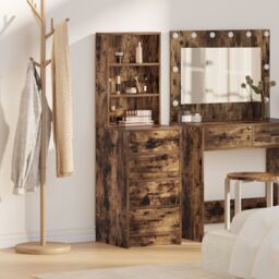 Berkfield Home Highboard Smoked Oak 40x41x135 cm Engineered Wood in Brown - Size: 40 x 41 x 135 cm - thumbnail 1