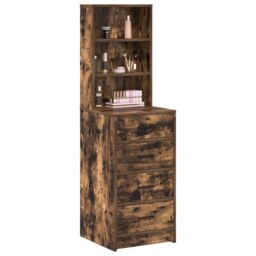 Berkfield Home Highboard Smoked Oak 40x41x135 cm Engineered Wood in Brown - Size: 40 x 41 x 135 cm - thumbnail 3